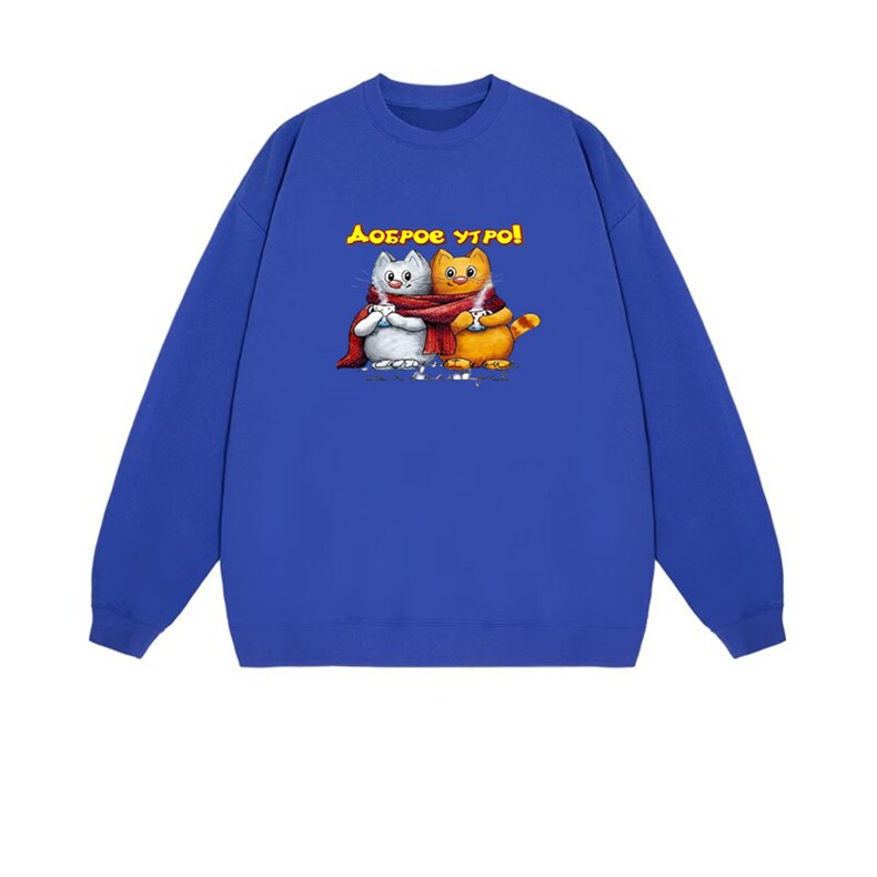 2025年秋季通勤套头带围巾的猫，女装卫衣/绒衫，花可