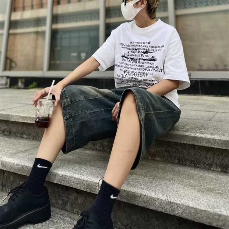 2024美式牛仔裤男款春季短裤潮D226P42,男装牛仔裤,星座1116-2