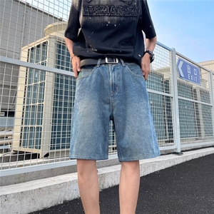 24年水洗牛仔短裤男女夏季宽松直筒运动中裤潮牌百搭五分裤~MK062图片
