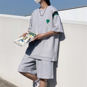 夏季冰丝套装男潮牌宽松短袖短裤两件套 TZ339P60图片