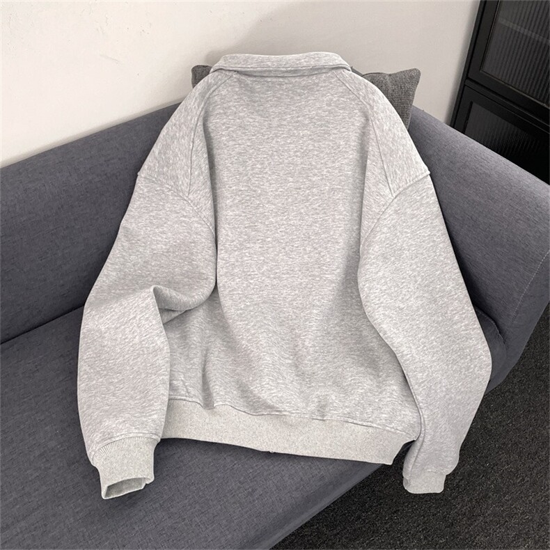 HY0735-P65华棉复合450克纯色开衫卫衣男女宽松休闲立领短外套,女装短外套,电商C233