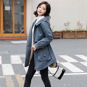 2020冬装新款修身显瘦减龄加绒保暖棉衣/棉服图片