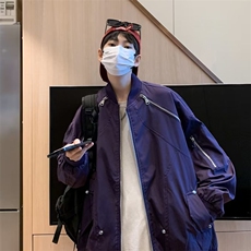 美式棒球服夹克男拉链个性高街帅2023秋冬季新款ins外套W5398-P65，男装夹克，星座412-3