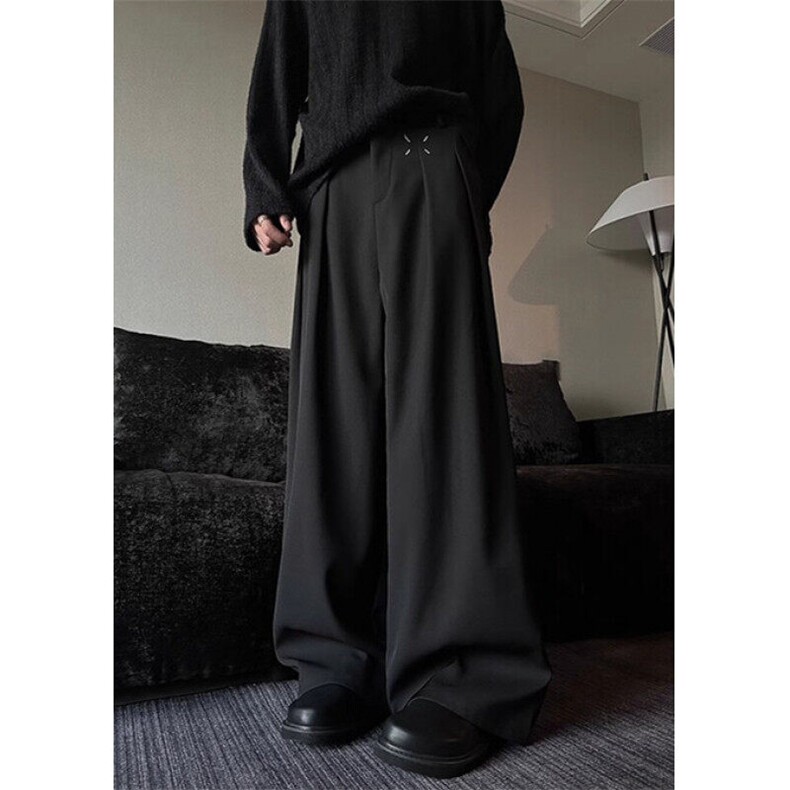 小众设计垂坠感阔腿裤男女直筒休闲裤宽松百搭时尚拖地裤K335,男装休闲裤,星座1116A（原606A-3）