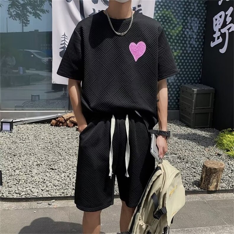 短裤男士夏季潮牌大码五分裤子夏天运动男生宽松外穿休闲中裤，男装休闲套装，星座716-4