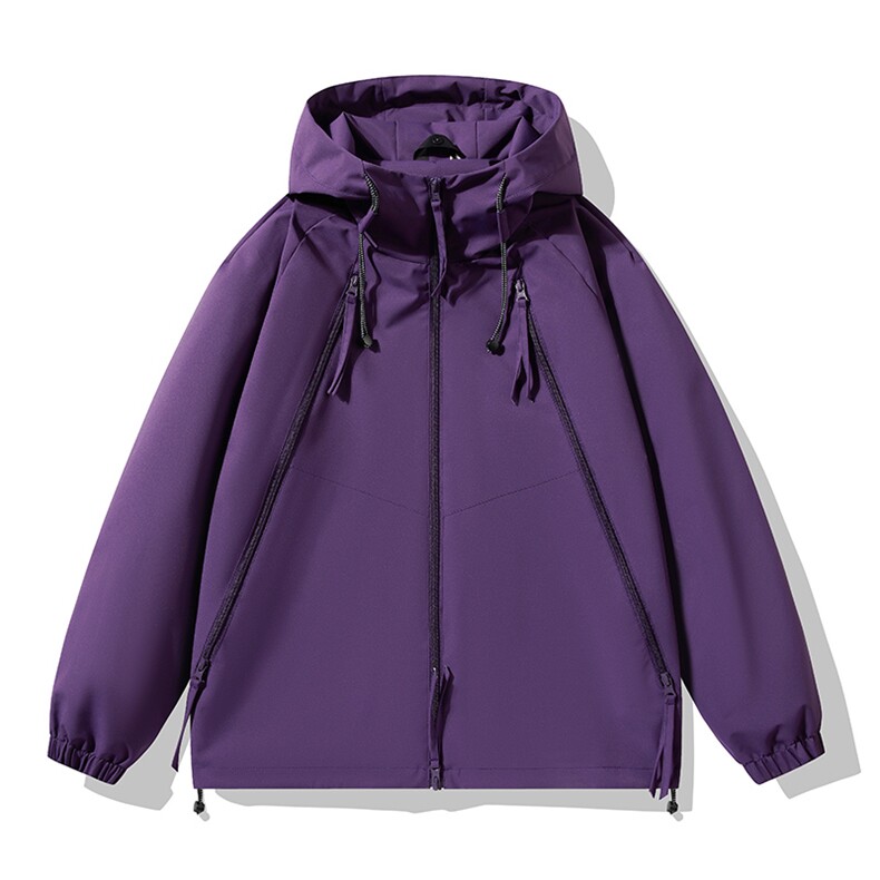户外连帽冲锋衣情侣外套防风登山服夹克男平铺YHJK8826-P65图片