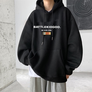 欧美潮牌大码男装连帽卫衣加肥加大码胖子衣服外套图片