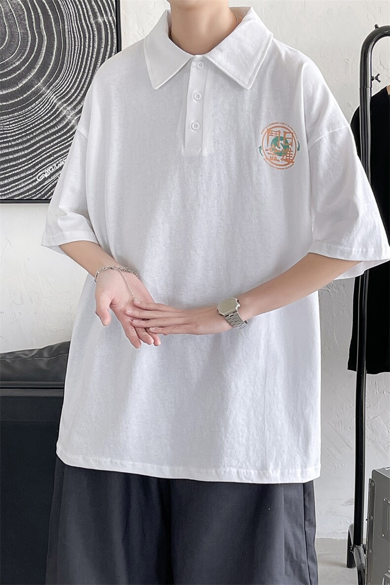 港风polo衫休闲潮大码情侣男女风翻领短袖T恤DP7034P35控,男装Polo衫,星座227-7