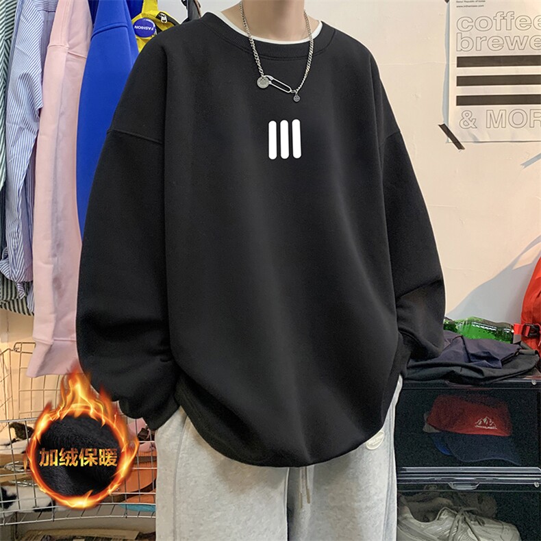 抖音供货、重磅360克现货加绒印花圆领卫衣HD019-1-YL4354-P35，男装卫衣，电商019-1
