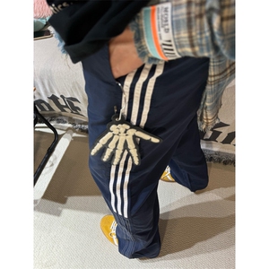 【有货】三条杠条纹织带裤子男款直筒宽松速干运动裤K22LL-特P40图片