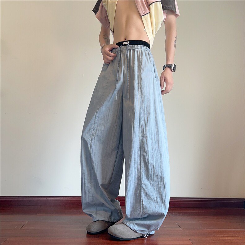 夏季新款潮流多巴胺透气宽松阔腿休闲裤B315-K25569-特p35控68,男装休闲裤,电商B315