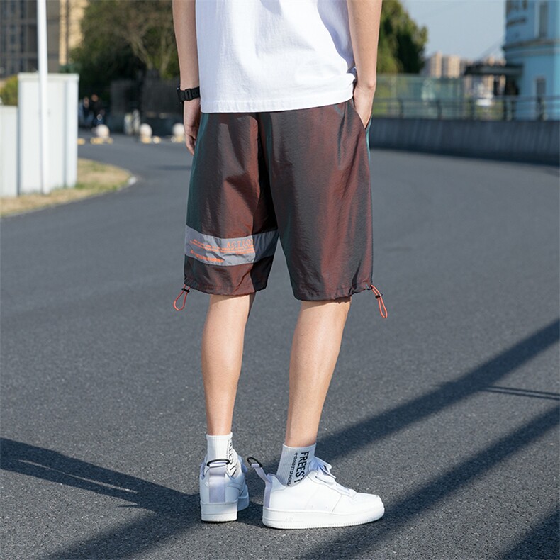 夏季韩版潮流亮面宽松工装短裤五分裤情侣短裤男A305-KX2060-P25,男装休闲裤,电商B306