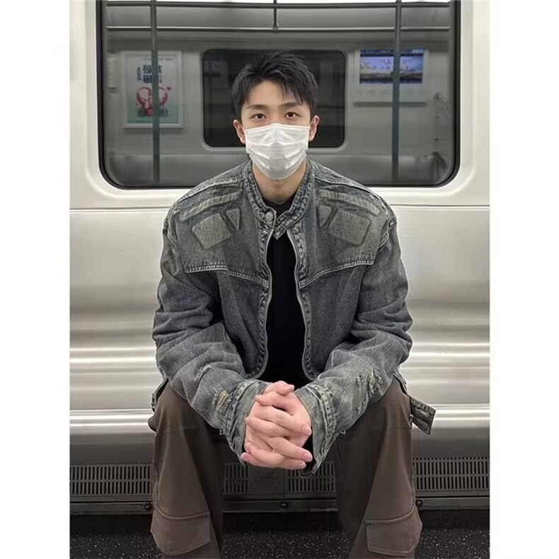网图有货 美式复古水洗做旧牛仔夹克外套男 J1231-P85图片