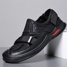 牛皮凉鞋男士2024新款休闲透气洞洞鞋男潮防滑包头户外沙滩鞋，男鞋凉鞋，电商A223