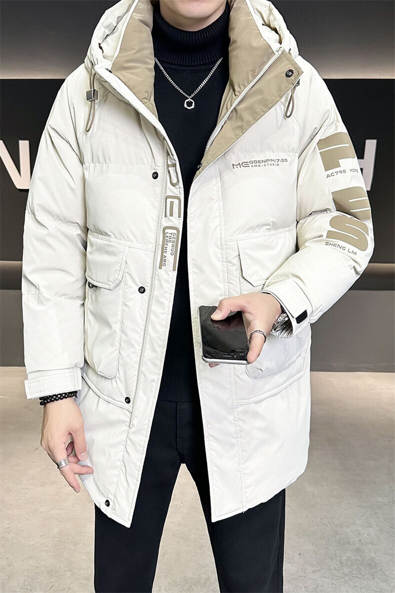 2024新款男士连帽羽绒服中长款加厚外套B240-YR9867-P245,男装羽绒服,电商B240
