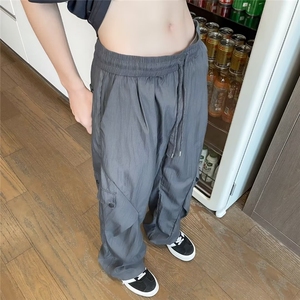 伞兵工装裤子男夏季薄款包边宽松直筒阔腿裤休闲裤 K518图片