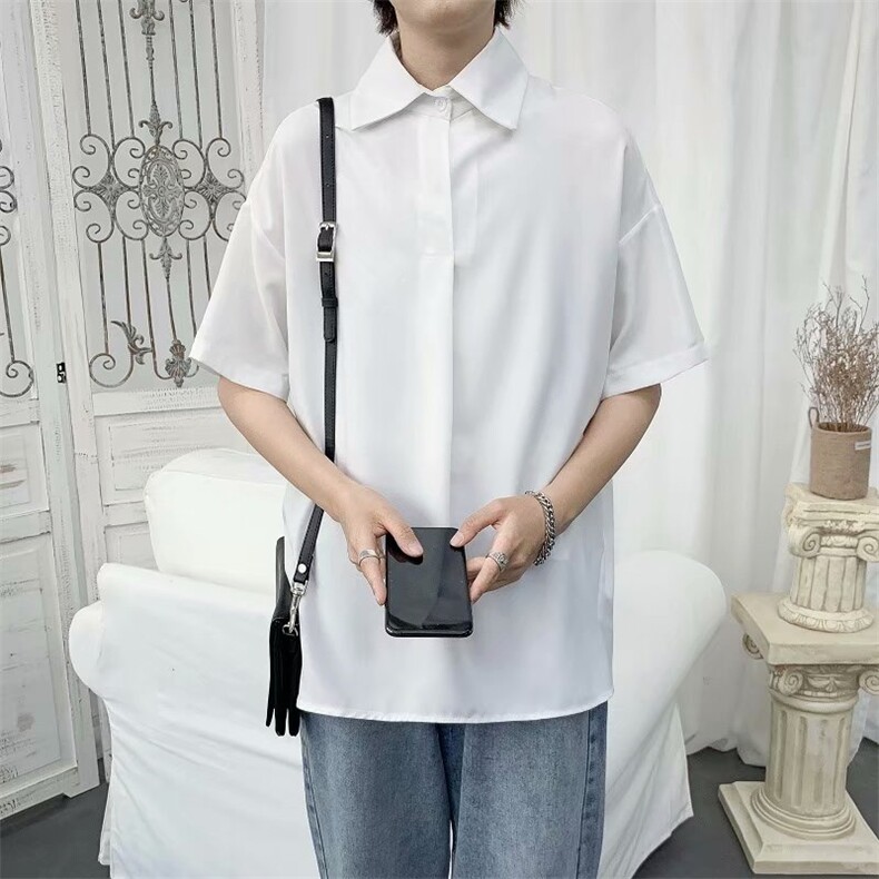 夏季薄款短袖衬衫男ins港风日系西装半袖衬衣潮流上衣 W921-P30图片