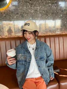 牛仔外套，女装，跳跳谷