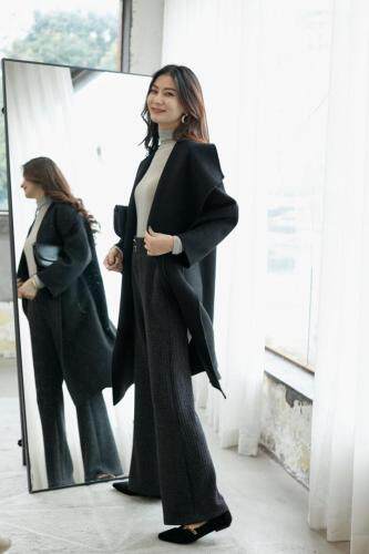 冬季新款双面羊绒大衣，女装，拉嘉图