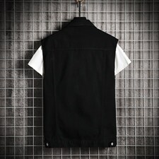 MJ201-50-限价78牛仔大码网格马甲男工装ins无袖坎肩外穿潮牌春,男装工装外套,星座103A
