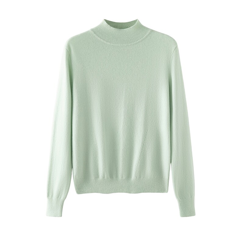 2025年秋季时尚百搭通勤简约休闲14针高支高密半高羊绒衫，女装羊绒衫，绒美人羊绒