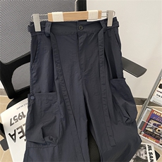 2024年夏季新款港风美式vibe潮流包边阔腿直筒休闲裤ZK3607-P45，男装休闲裤，星座313A(原308A-2)