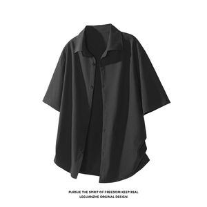 日系cityboy复古衬衫男士短袖夏季半袖ins潮牌工装休闲衬衣外套薄图片