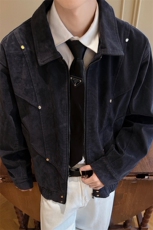 男装夹克2025秋季新款复古翻领飞行员外套XZ514-2-JK994-P98，男装夹克，星座514-2(原B239)