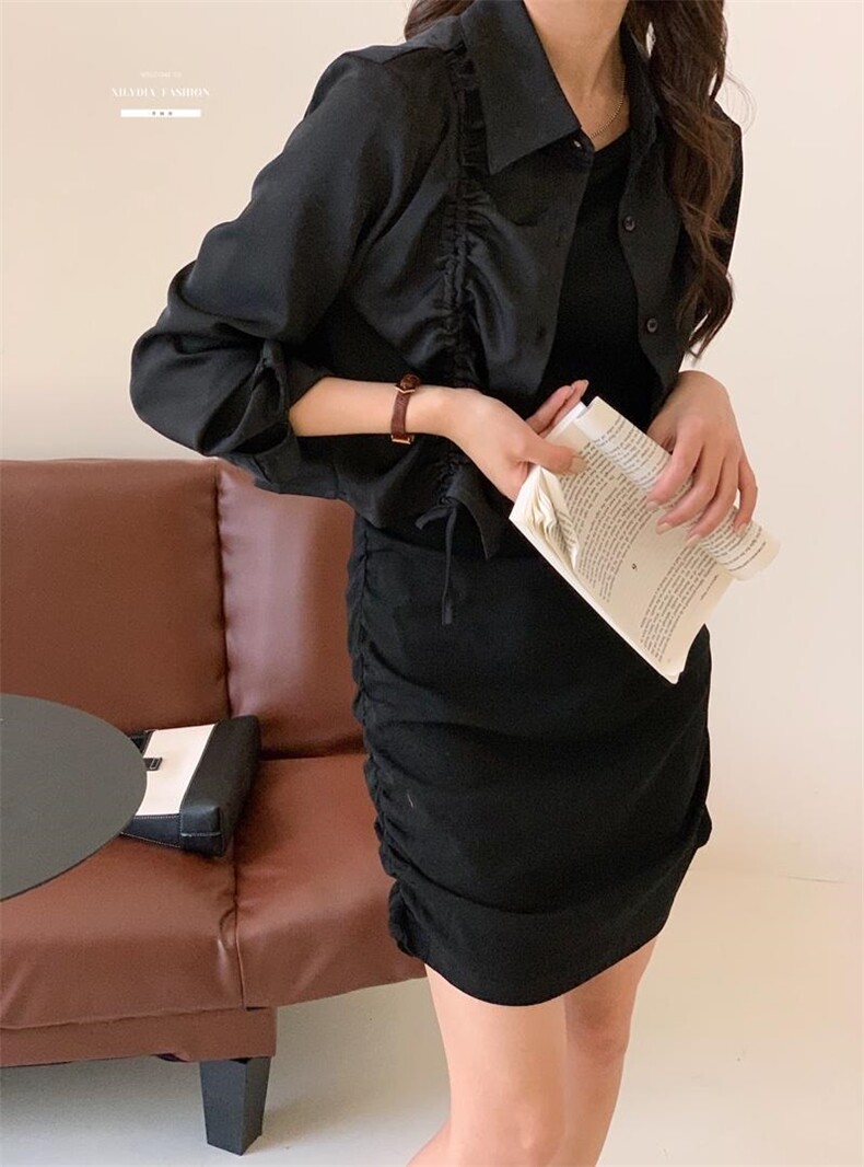 香丽迪网红chic高级感丝滑醋酸外披两件套,女装其它,香丽迪1