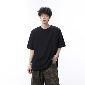 短袖男宽松激光烧花D329-QM910-P35-控58图片