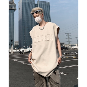 BX168 -特批25控39 麂皮绒夏季美式高街钢印男士背心T恤无袖图片