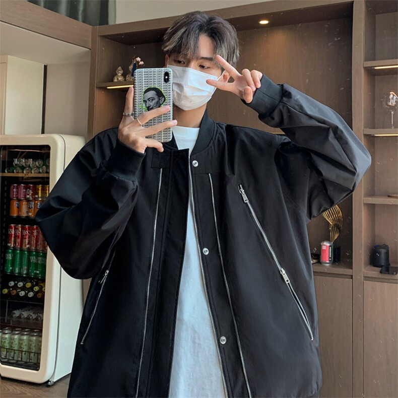酒店风男士潮牌大码防水棒球领冲锋衣骑行服jk1220 特p75图片
