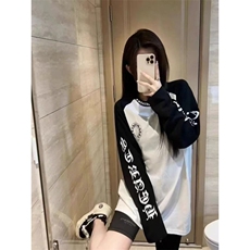 1506-1/G740/P41网红ins春秋梵文印花纯棉撞色插肩长袖，男装卫衣，星座1506A