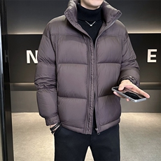 90%标白鸭绒2025冬季高品质无胆穿刺宽松羽绒服外套M675-P360，男装羽绒服，电商A413