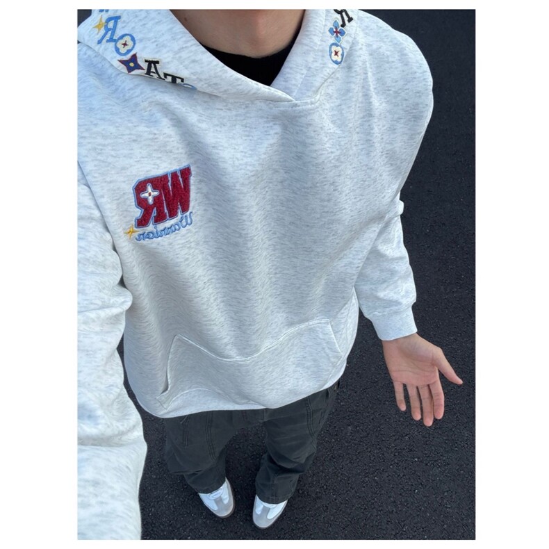 1506-1/WAT131/P44潮牌美式彩色字母刺绣连帽卫衣女秋冬,男装卫衣,星座1506