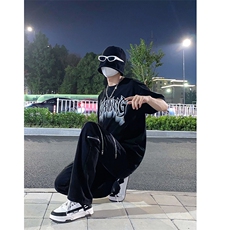 B221美式ins高街暗黑小众个性拉链直筒牛仔裤LK23054-P70控98，男装牛仔裤，电商B221