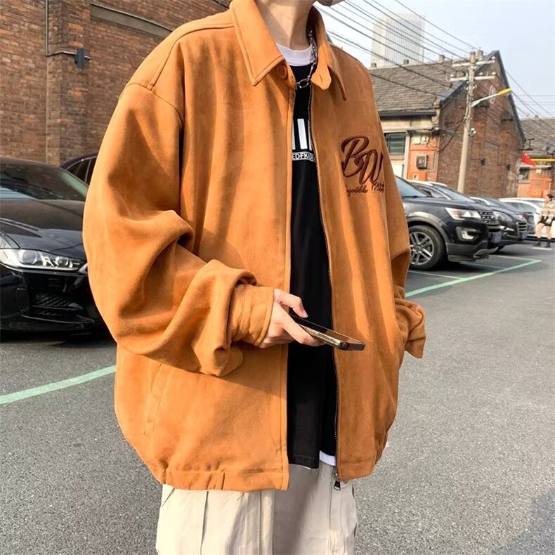 春季新款重磅麂皮绒美式刺绣夹克外套刺绣W173P75,男装夹克,星座1116-2