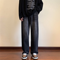 2023冬季新款美式牛仔裤男复古阔腿裤宽松垂感直筒裤子K5384-P42，男装牛仔裤，星座512-2
