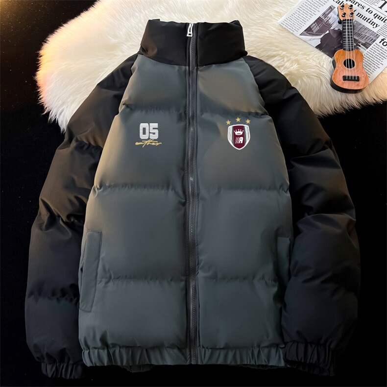 现货 抖音得物可供视频 三防加厚羽绒拼接棉衣外套面包棉服 86618图片