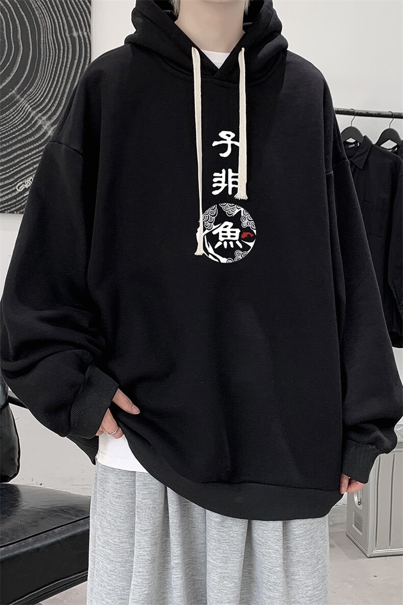 WY2070-P35纯棉连帽卫衣男大码运动帽衫宽松薄外套男,男装卫衣,电商A040
