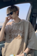 外景重磅水洗夏季日系大码宽松短袖T恤男做旧打底体恤SX00119/P35，男装T恤，电商B316