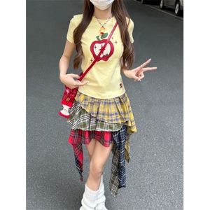 H0741-P35原版穿线+刺绣+毛巾绣修身正肩短袖T恤女图片