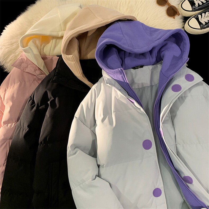 冬季青少年连帽假两件外套加绒加厚休闲简约棉衣棉服5303-P85,男装棉衣,电商B306