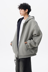 8XL-M 500克潮牌百搭卫衣男美式情侣连帽撞色休闲廓形外套WY33P68图片