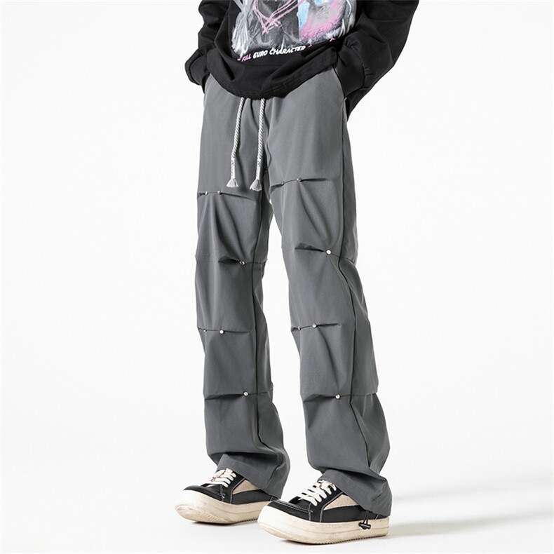 特批P35无差价夏日系潮牌休闲伞兵裤男女vibe痞帅拖地工装裤K1333，男装休闲裤，电商A082