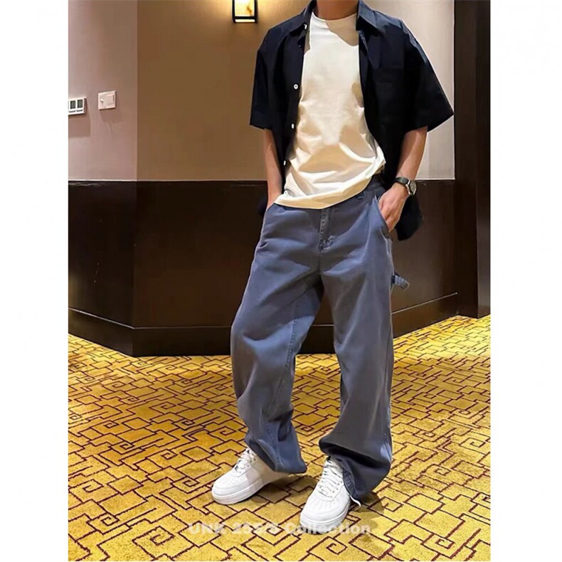 1506-1/KNZ231/P72美式复古cleanfit牛仔优雅蓝法工裤图片
