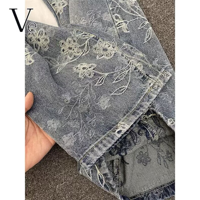 高街牛仔裤男新款水洗扎染弯刀小众修身直筒微喇裤513ACK2401P39,男装牛仔裤,星座513A