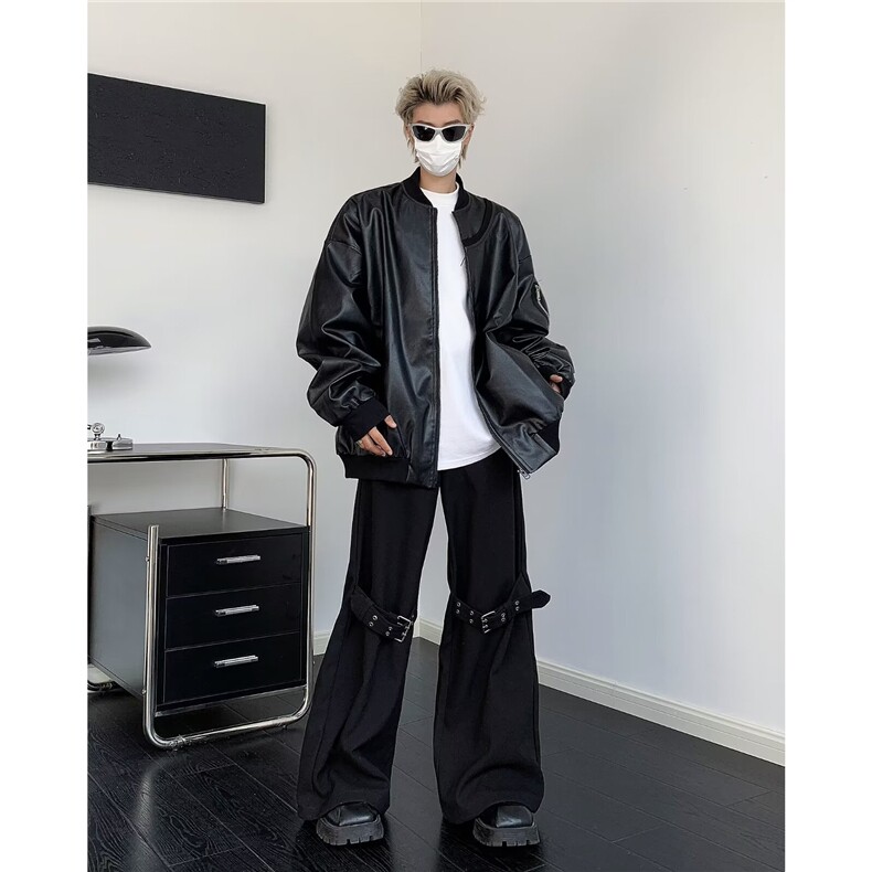 机能风皮衣外套男潮牌炸街休闲夹克JK8014/P68,男装夹克,电商D202-1