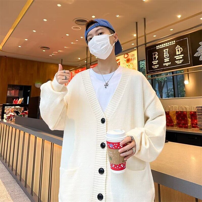 【有货】DM333-P55针织开衫外套男秋季慵懒风v领毛衣韩系风格穿搭,男装针织衫/毛衣,星座603-2