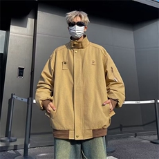 卡其色刺绣设计工装外套男潮牌夹克衫外套1001-1-WT139-p65，男装夹克，星座1001-1